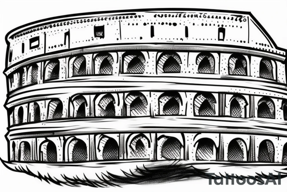 Warrior tattoo on the Colosseum tattoo idea
