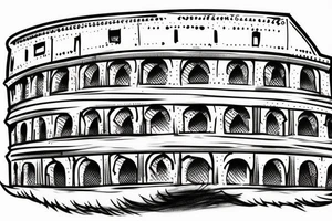 Warrior tattoo on the Colosseum tattoo idea