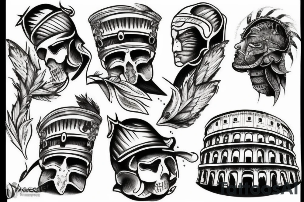 Warrior tattoo on the Colosseum tattoo idea