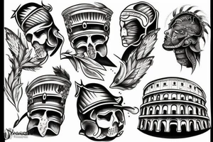 Warrior tattoo on the Colosseum tattoo idea