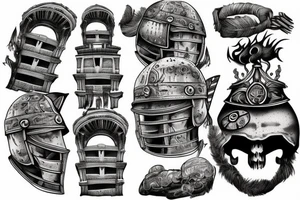 Warrior tattoo on the Colosseum tattoo idea