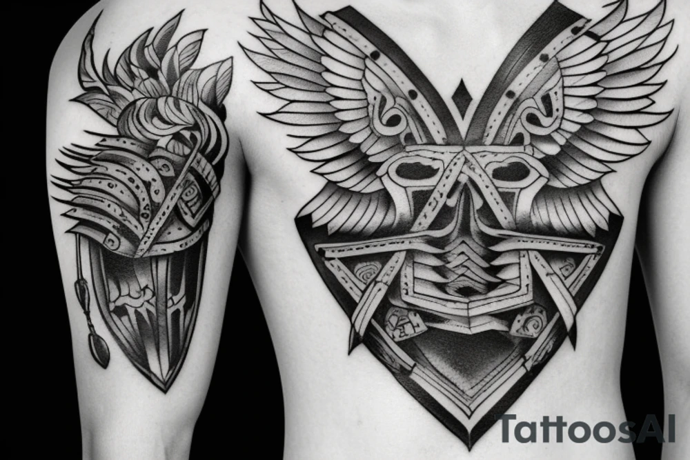 Warrior tattoo on the Colosseum tattoo idea