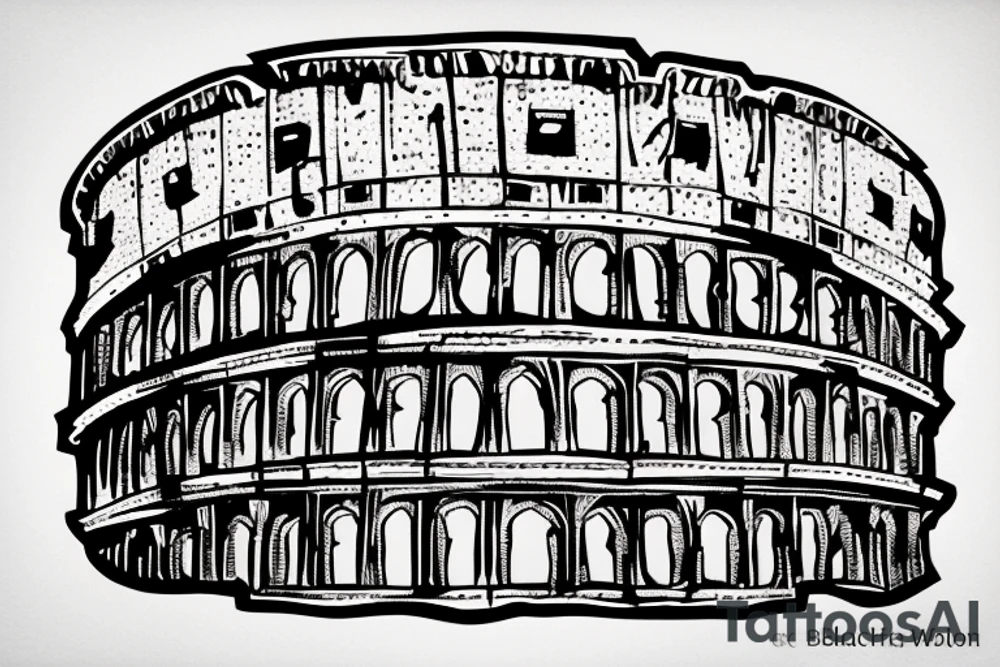 Warrior tattoo on the Colosseum tattoo idea