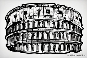 Warrior tattoo on the Colosseum tattoo idea