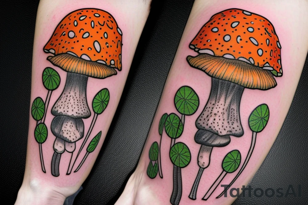 nuclear explosion in the form of a fly agaric mushroom tattoo idea