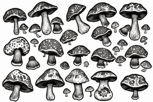 nuclear explosion in the form of a fly agaric mushroom tattoo idea