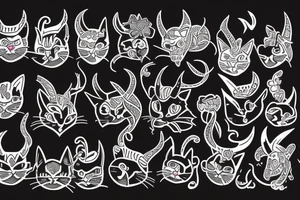 cat with horns tattoo idea