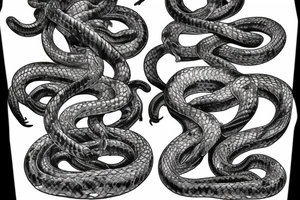 Medusa with seven snakes holding the scales of justice tattoo idea