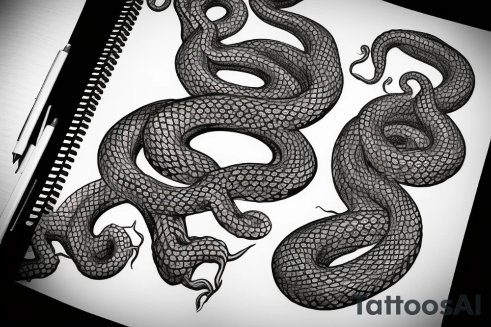 Medusa with seven snakes holding the scales of justice tattoo idea