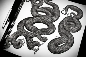 Medusa with seven snakes holding the scales of justice tattoo idea