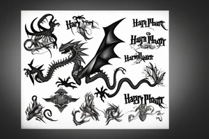 Dragón and Harry Potter tattoo idea