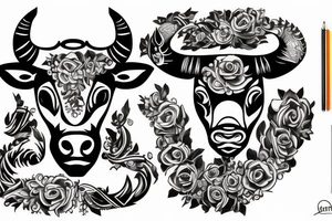 Muscular bull tattoo idea
