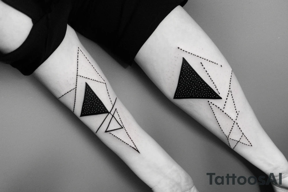 Triangle with some dots and a square tattoo idea
