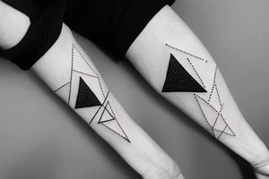Triangle with some dots and a square tattoo idea