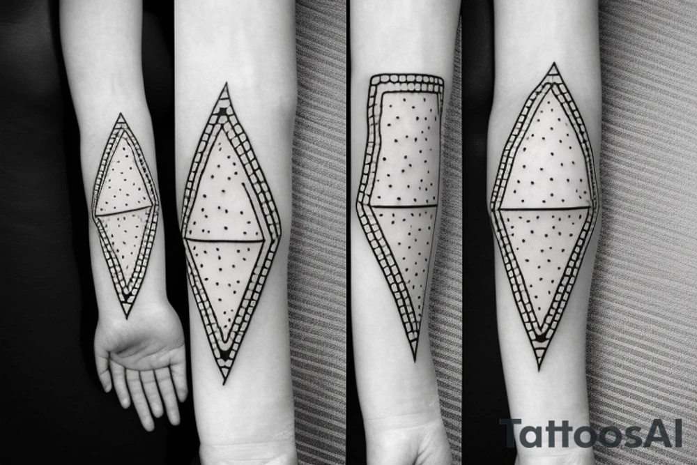 Triangle with some dots and a square tattoo idea