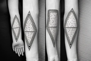 Triangle with some dots and a square tattoo idea