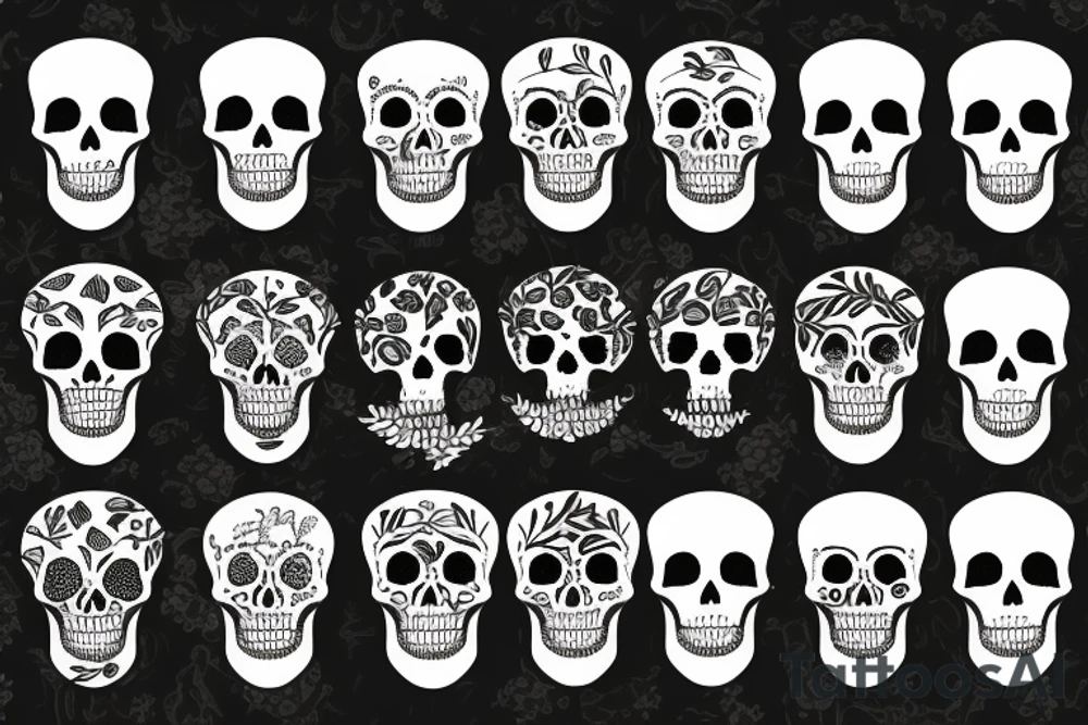 Plants and skeletons tattoo idea
