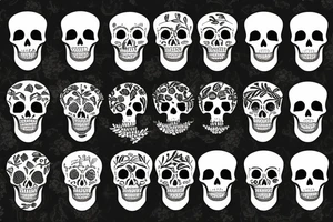 Plants and skeletons tattoo idea