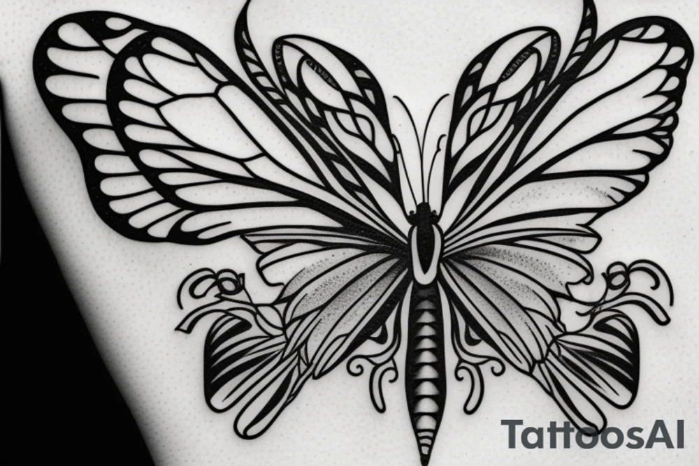 Crystal buttterfly tattoo idea