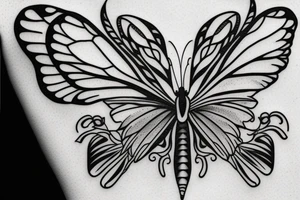 Crystal buttterfly tattoo idea