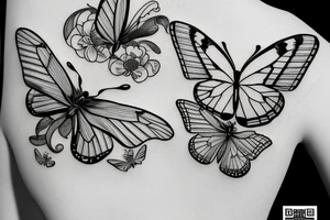 Butterfly line work tattoo idea