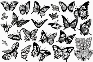 Butterfly line work tattoo idea