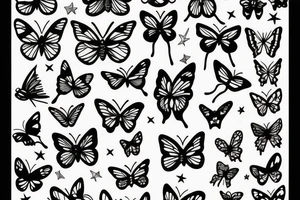 Butterfly stars tattoo idea