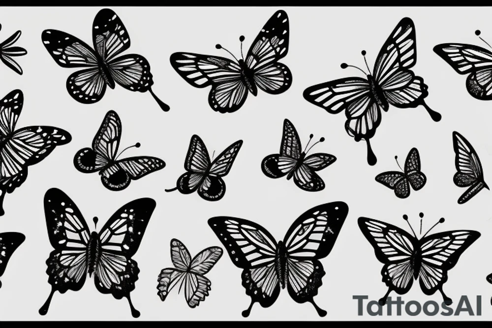 Butterfly stars tattoo idea