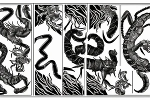 Scorpion, lightning, 9 realms, tattoo idea