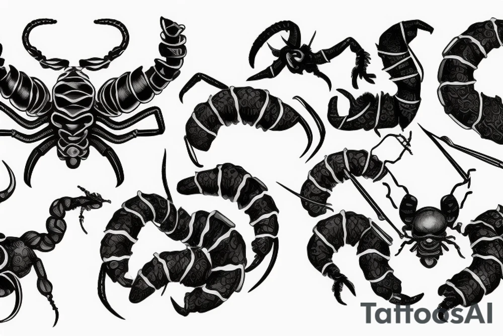 Scorpion, 9 realms, with listening in the background tattoo idea Scorpion, 9 realms, with listening in the background tattoo idea