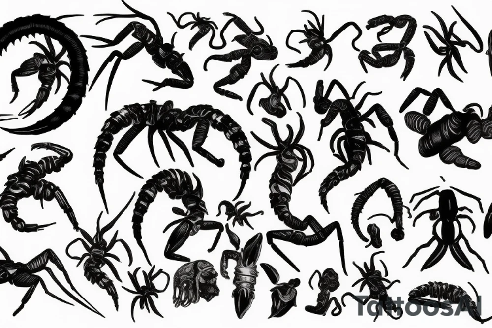 Scorpion, with lightning in the background tattoo idea Scorpion, with lightning in the background tattoo idea