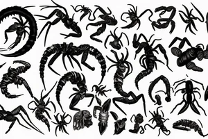 Scorpion, with lightning in the background tattoo idea