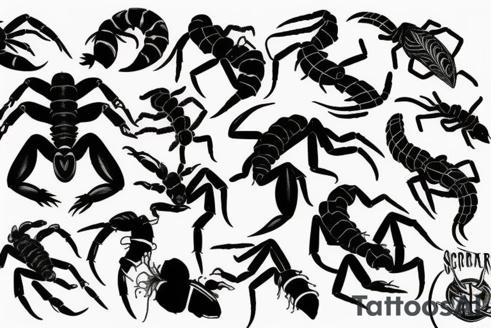 Scorpion, with lightning in the background tattoo idea Scorpion, with lightning in the background tattoo idea