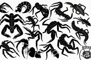 Scorpion, with lightning in the background tattoo idea