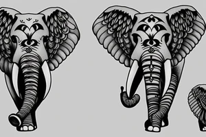 Passed mum as angel walking with elephant tattoo idea