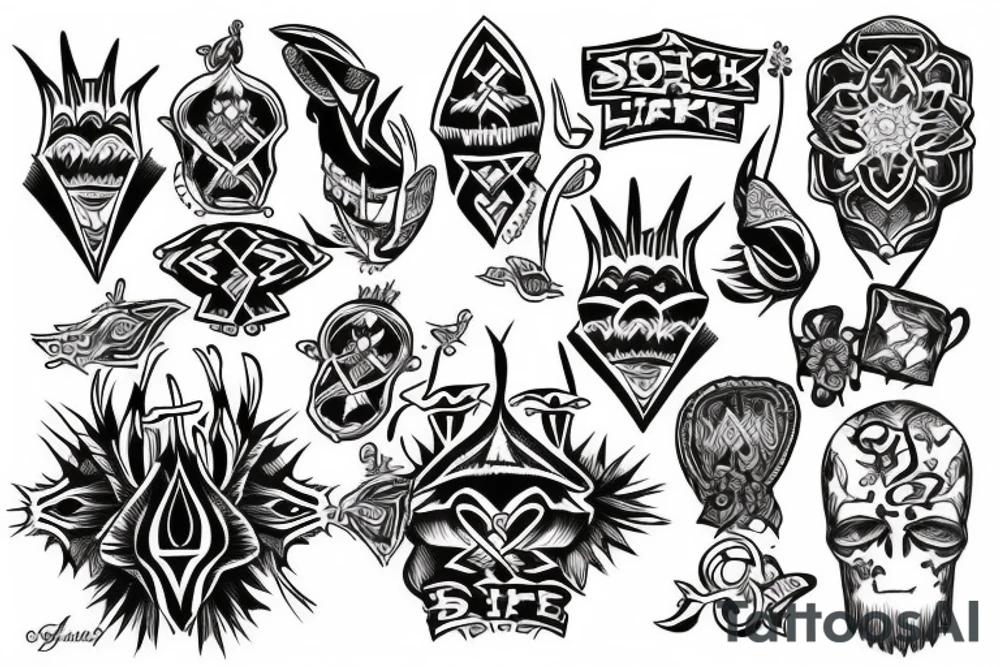Hooked to shaka life tattoo idea