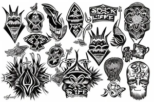 Hooked to shaka life tattoo idea