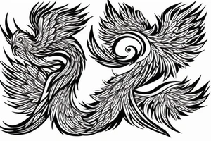A long tailed beautiful phoenix tattoo idea