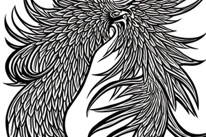 A long tailed beautiful phoenix tattoo idea