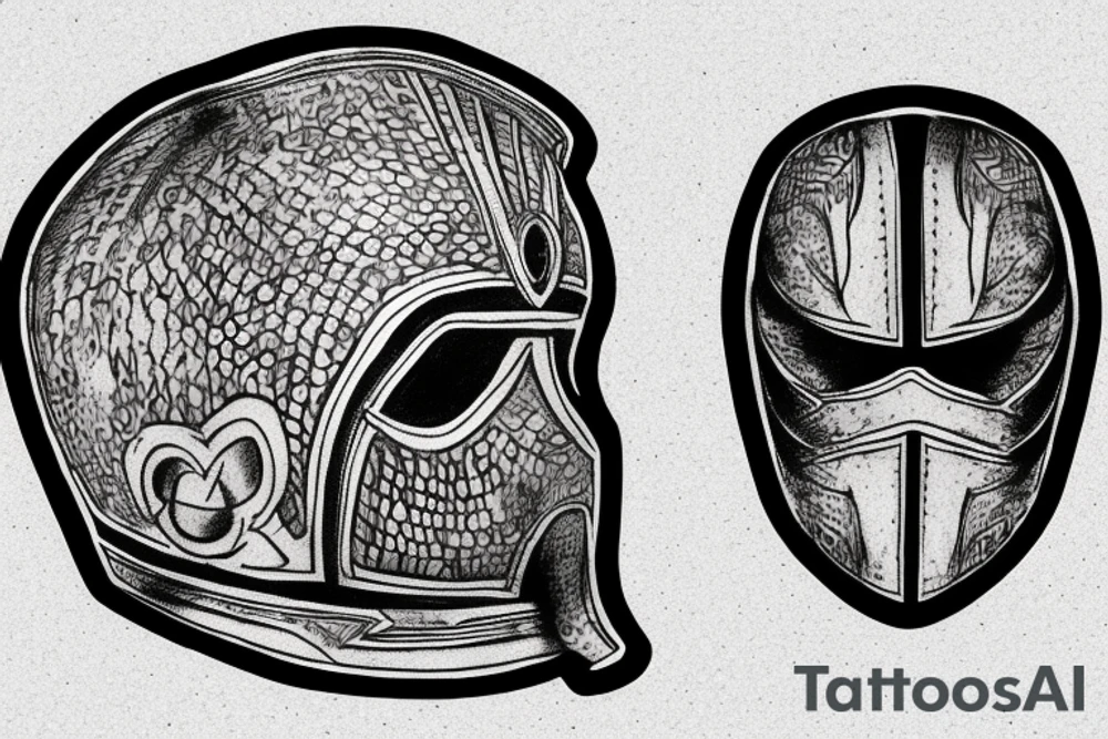 Achilles helmet in the sand tattoo idea
