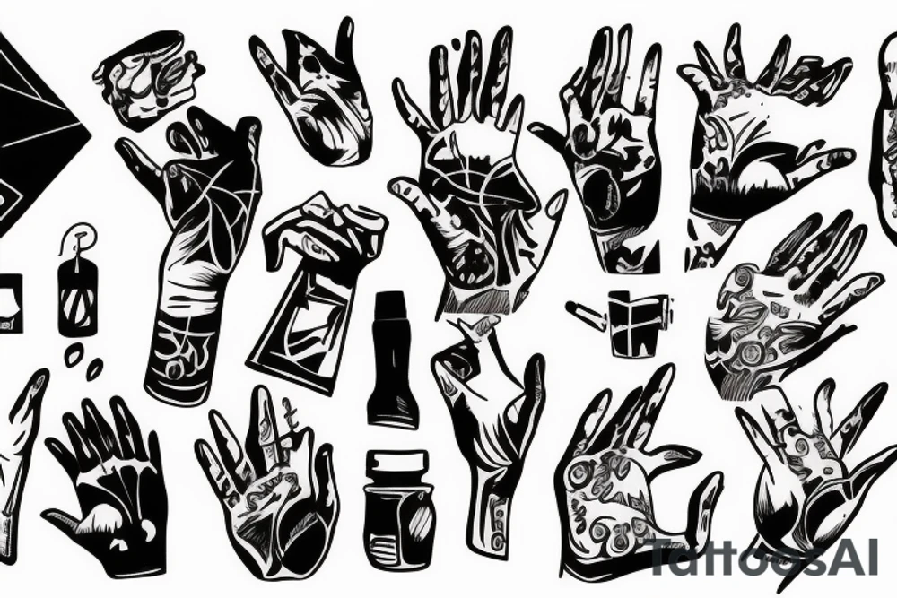 A HAND SILKESCREEN, PRINT SCREEN PRINT tattoo idea