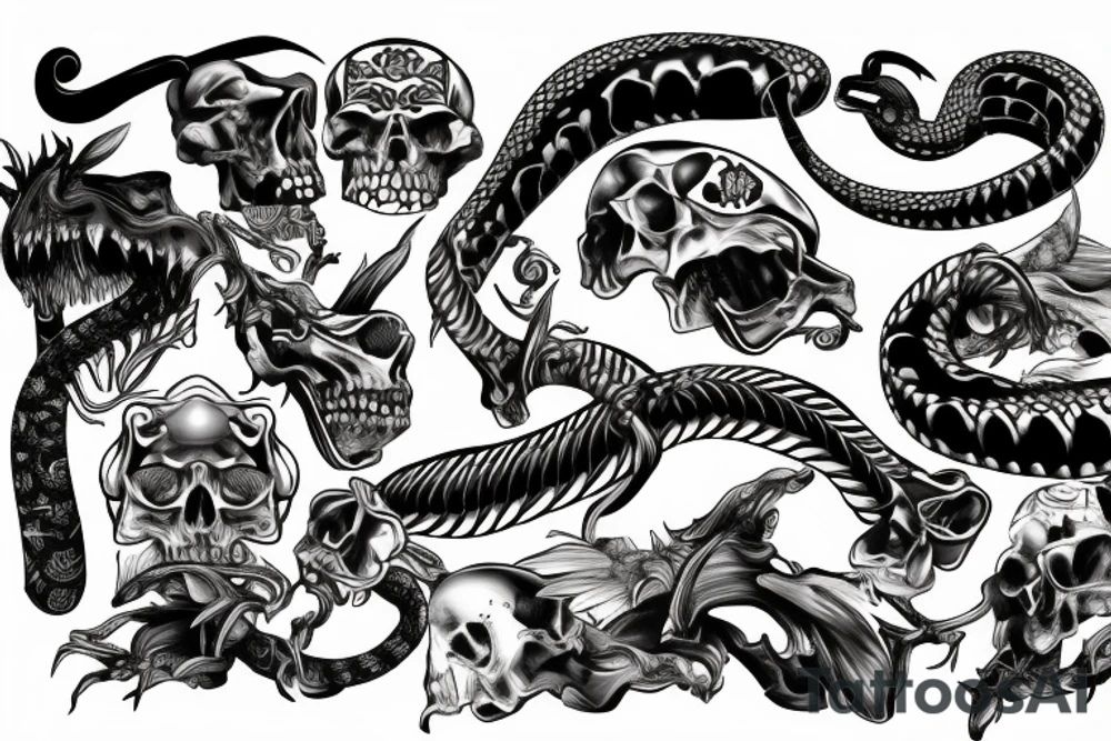 Femur bone with cobra head tattoo idea