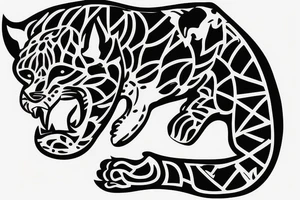 jaguar with knife through it tattoo idea