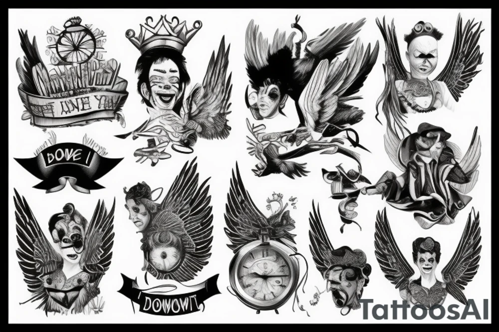 I've been the King, I've been the clown
Now, broken wings can't hold me down
I'm free again. tattoo idea