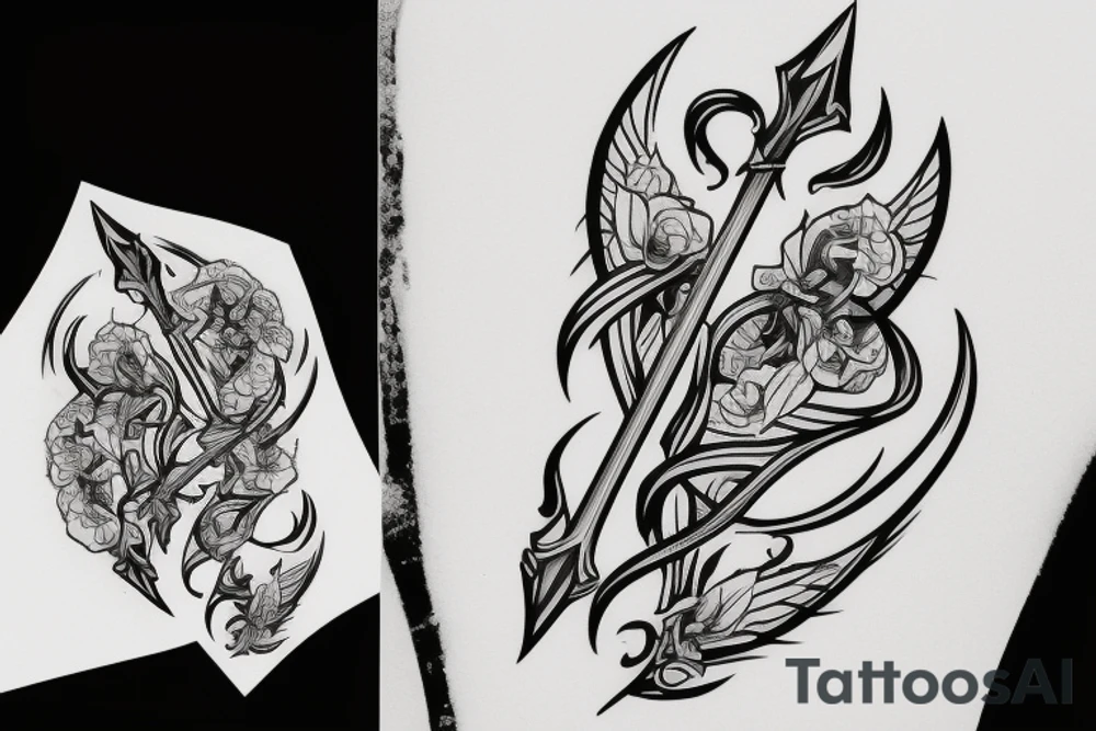 Bow and arrow tattoo tattoo idea