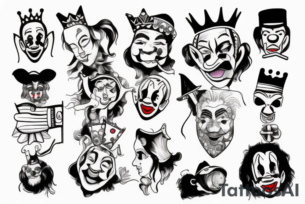 King, Clown, Free again tattoo idea