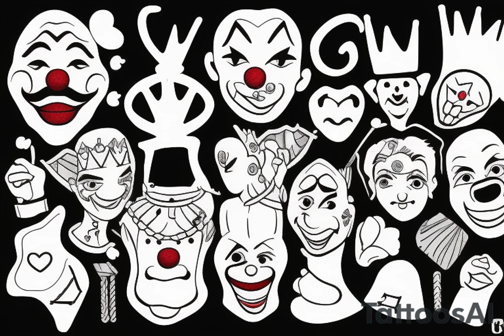 King, Clown, Free again tattoo idea