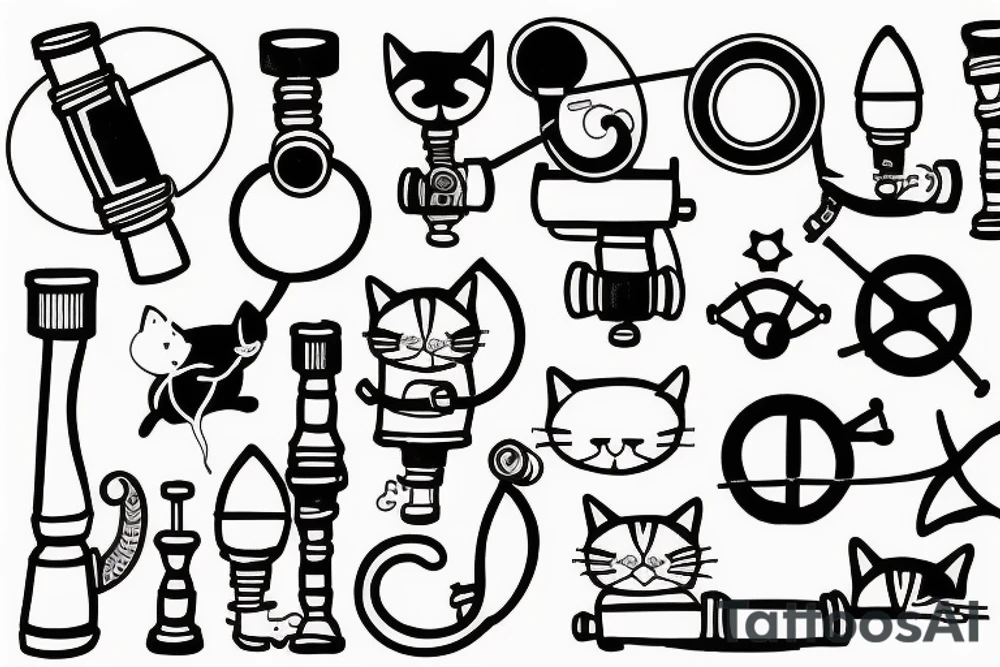 Cat with a telescope tattoo idea
