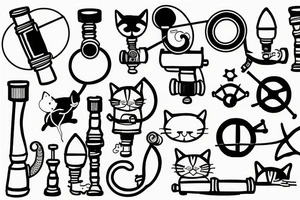 Cat with a telescope tattoo idea