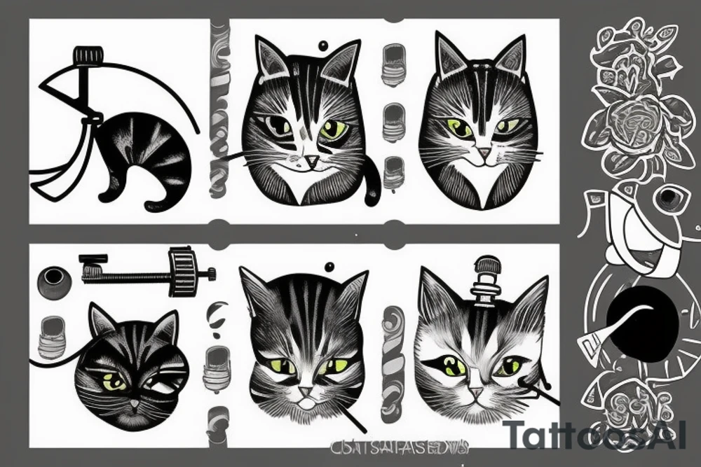 Cat with a telescope tattoo idea
